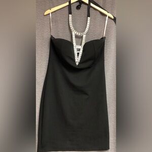 Miley and Molly extra-large black dress sequined halter top very unique dress